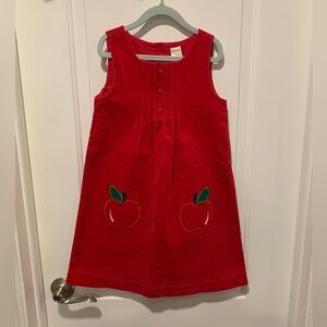 Red Apple Embroidered Kids Dress